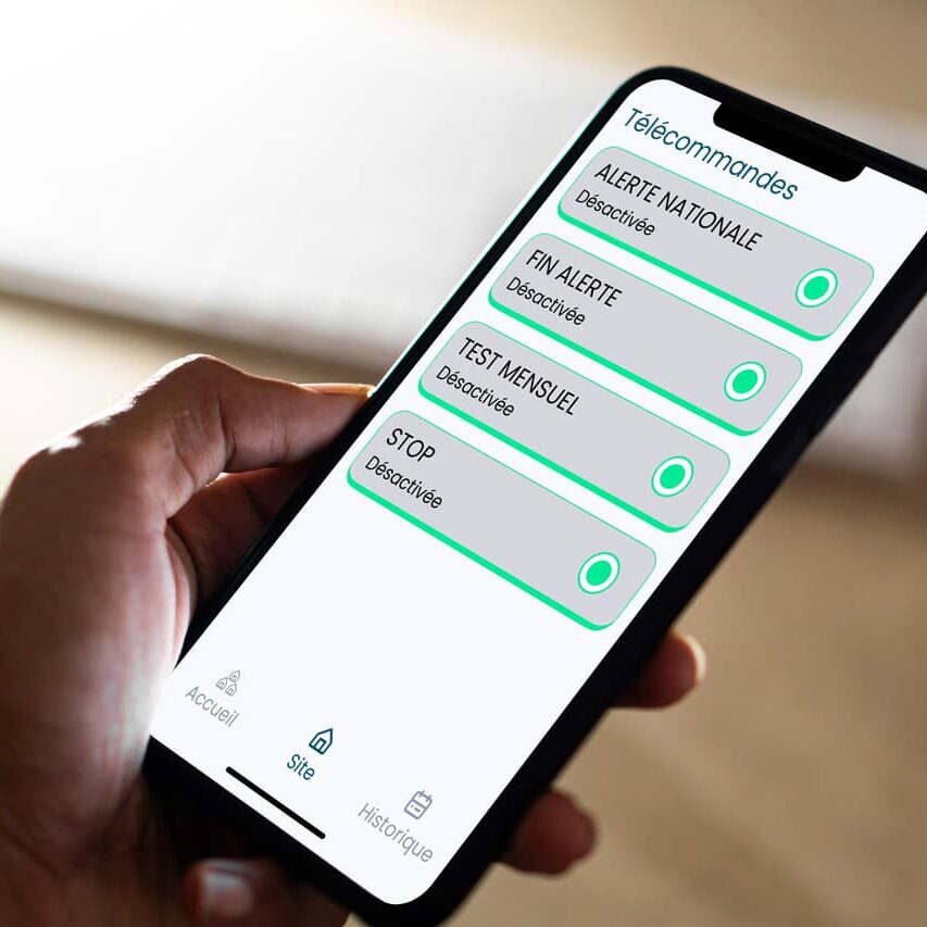 application Smartphone pour commander la Sirène SAIP